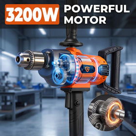 GEARPASS Drill Mixer 5/8-inch all-metal chuck ensures secure paddle grip.