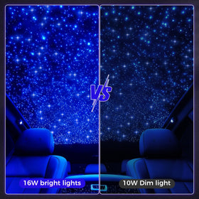 GEARPASS Starlight Headliner Kit in-car ambience during night drive.