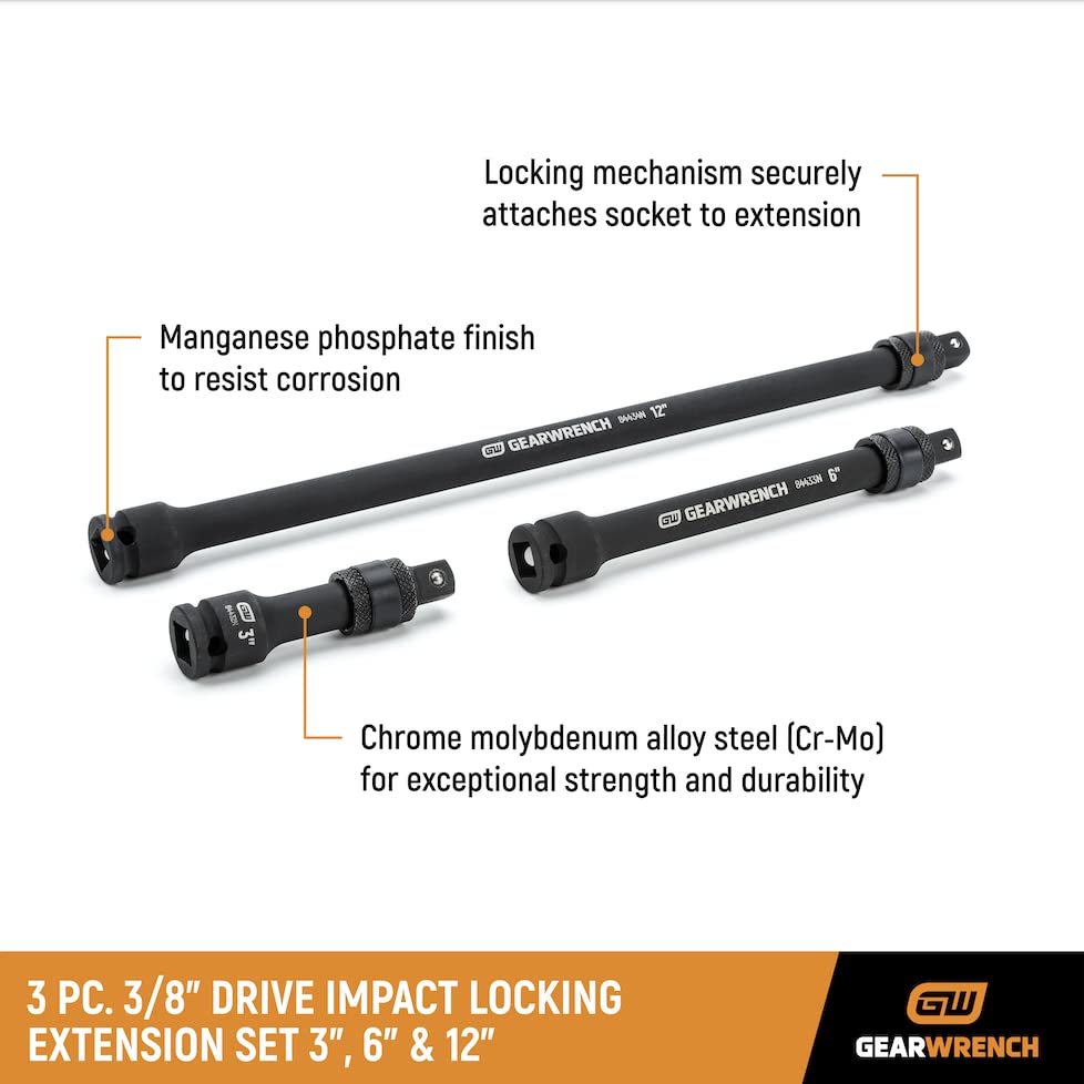 GEARWRENCH 84927N 6-inch drive extension for mid-reach access in tight spots