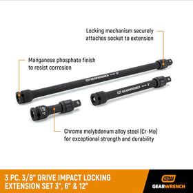 GEARWRENCH 84927N 6-inch drive extension for mid-reach access in tight spots