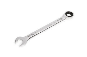 GEARWRENCH 1-1/16 in open-end dual-offset for reduced rounding.