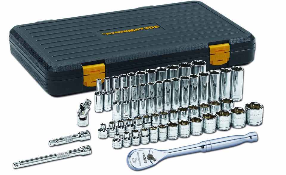 GEARWRENCH 120XP ratchet in 3/8 drive for smooth, rapid fastening.