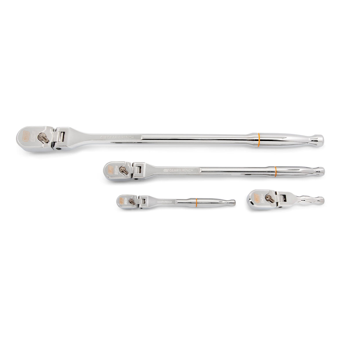GearWrench 120XP teardrop ratchet with full polish finish for corrosion resistance and easy access.