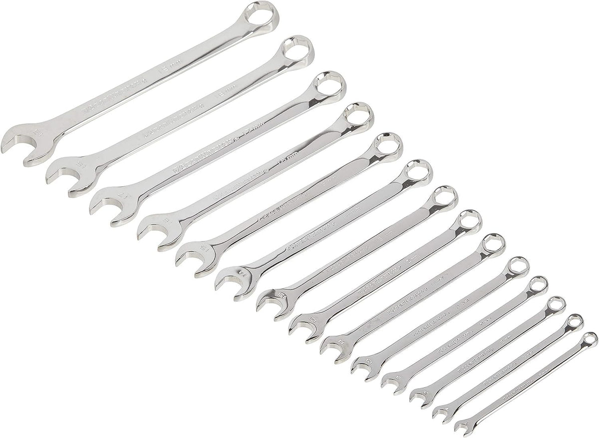 GearWrench 14-piece 6-point metric wrench set organized for quick maintenance tasks.