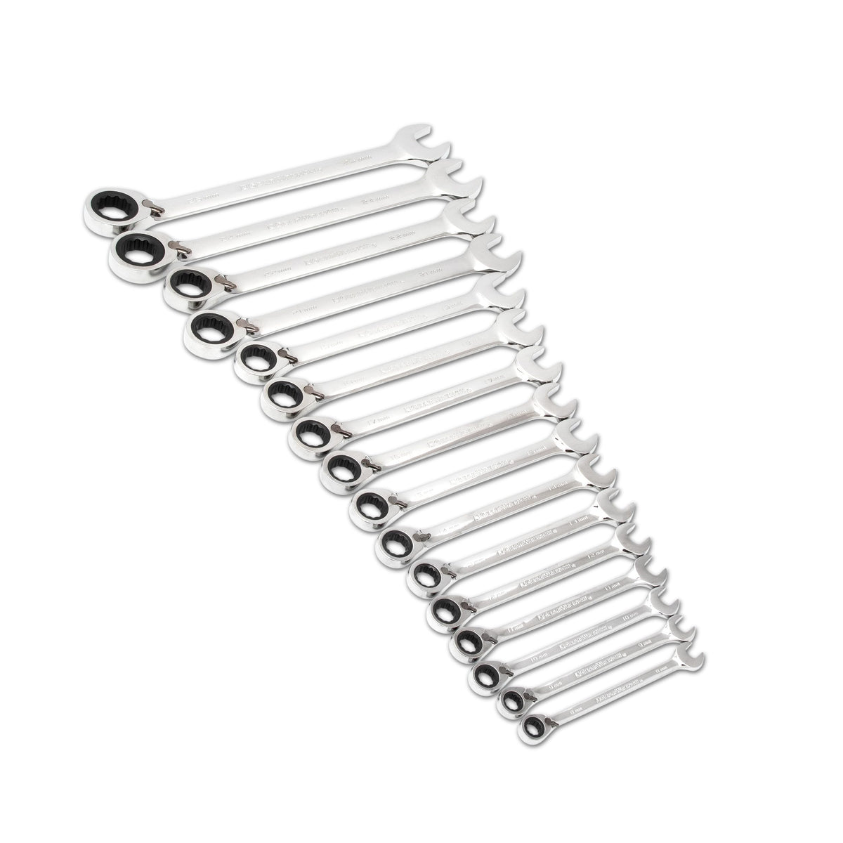 GearWrench 16pc reversible ratcheting set in metric for versatile fastener access.