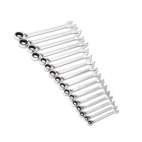 GearWrench 16pc reversible ratcheting set in metric for versatile fastener access.
