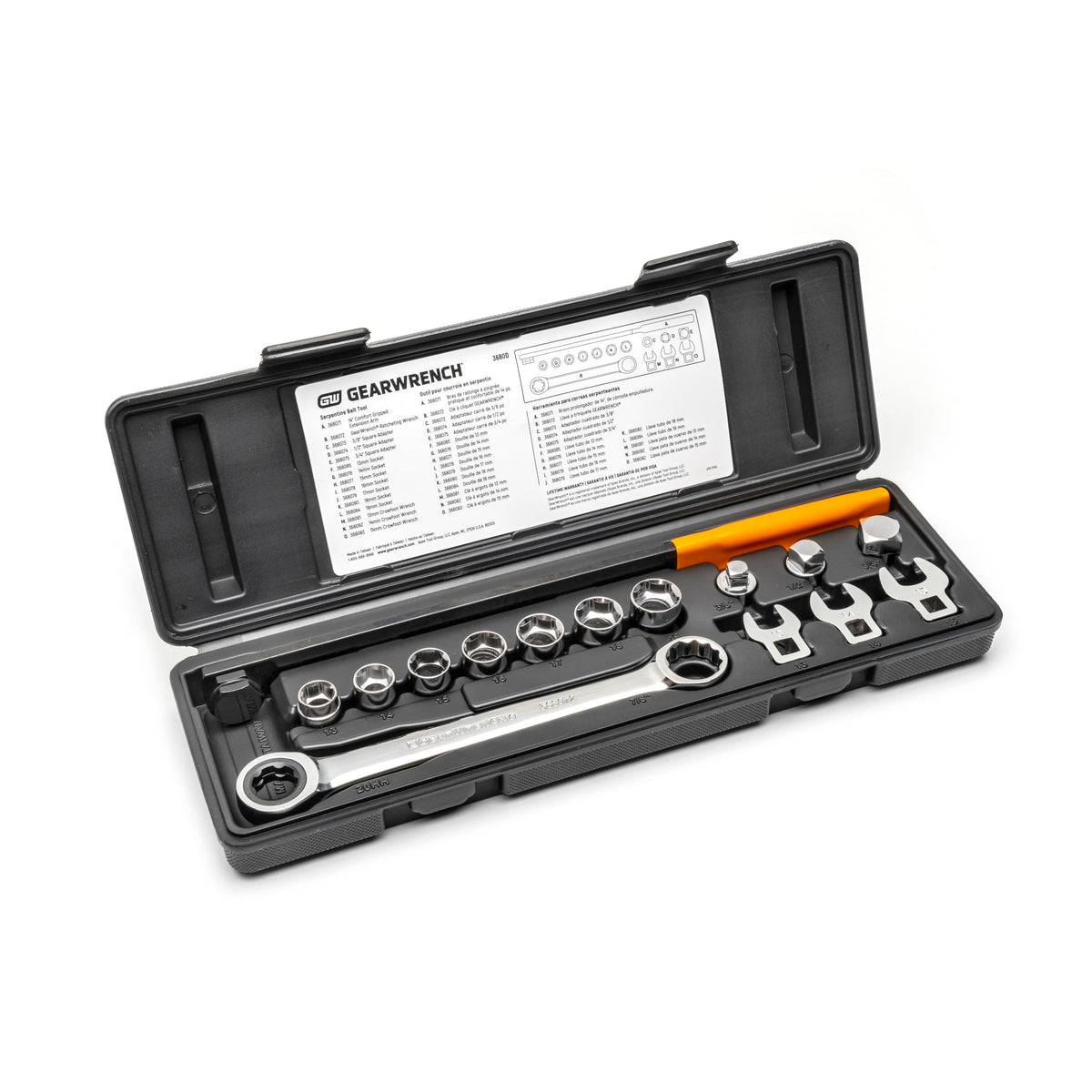 GearWrench serpentine belt tool with ratcheting wrench for smoother tensioner control