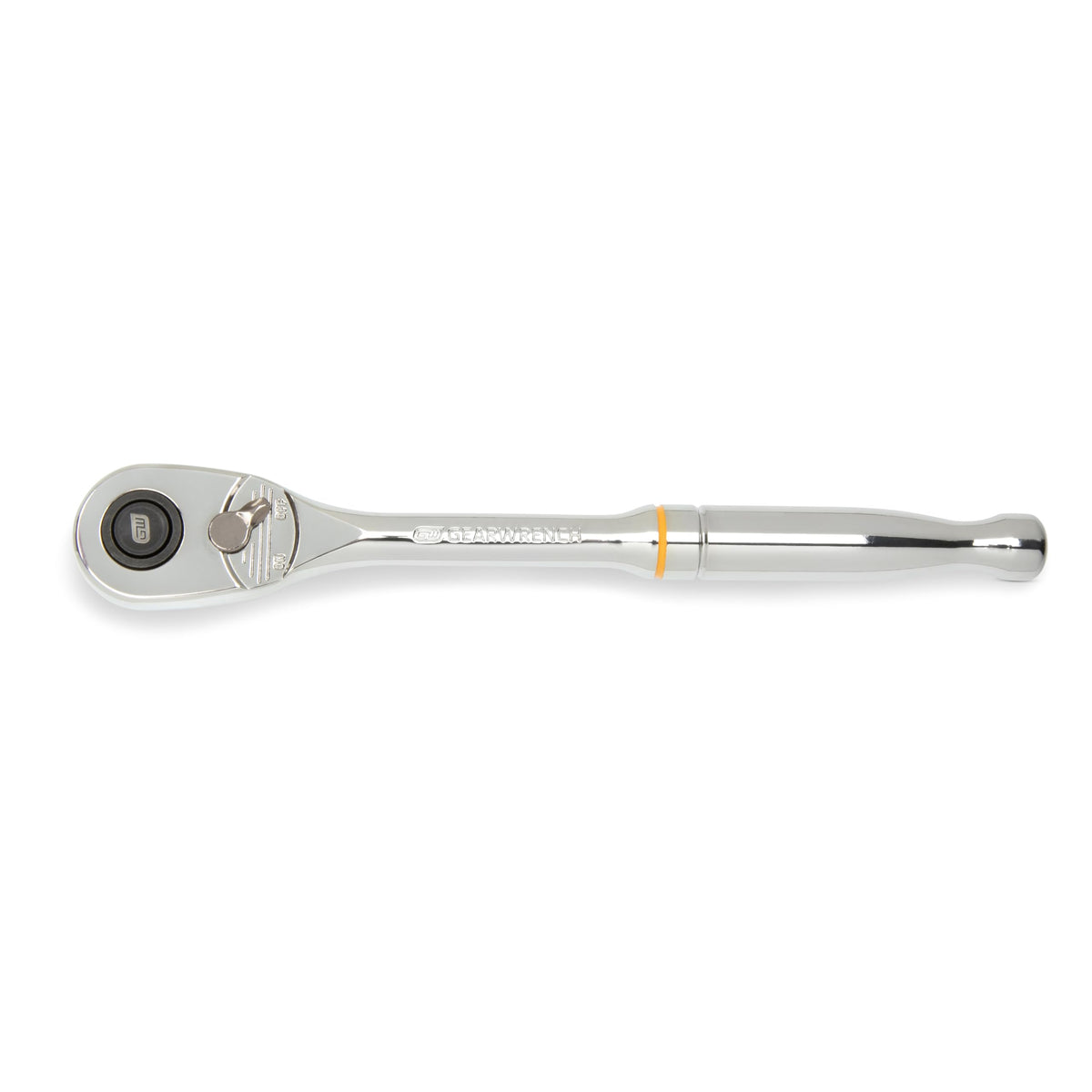 GEARWRENCH 81218T teardrop head enables tight-space access and steady ratcheting.