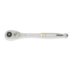 GEARWRENCH 81218T teardrop head enables tight-space access and steady ratcheting.