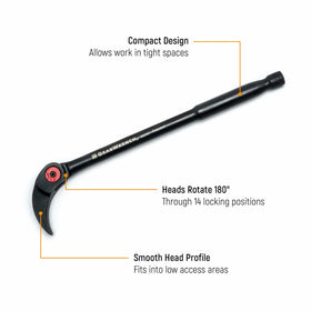 GearWrench 10-inch indexing pry bar with smooth profile reaching components