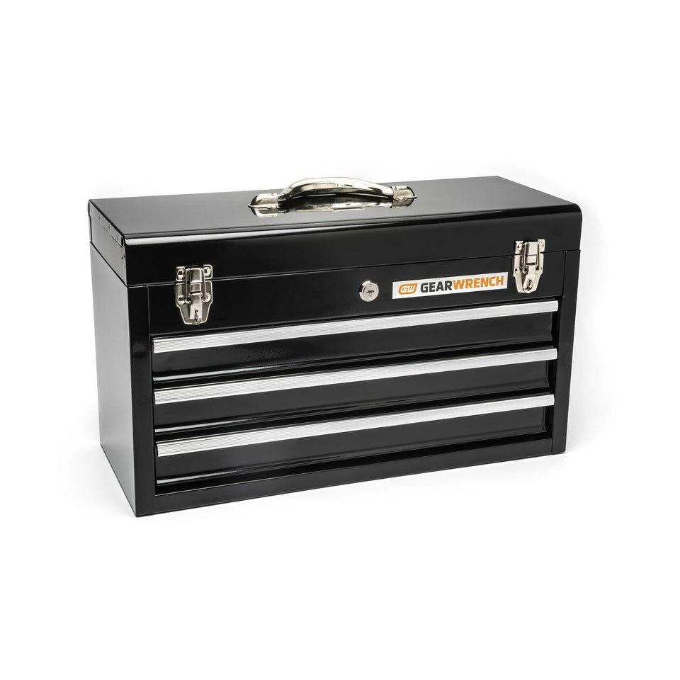 GearWrench 83151 three-drawer toolbox front view with secure center lock