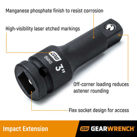 GEARWRENCH 84926N 6-inch extension for mid-reach leverage