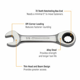 GearWrench 85206 close-up of thin head design for tight spaces.