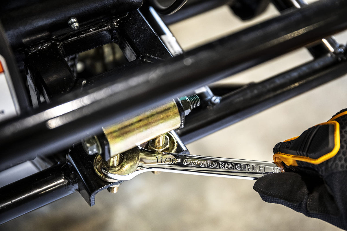GearWrench 86956 wrench with color-coded SAE/metric markings for quick size identification.
