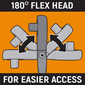 GEARWRENCH 9-position locking flex-head offers adjustable angles