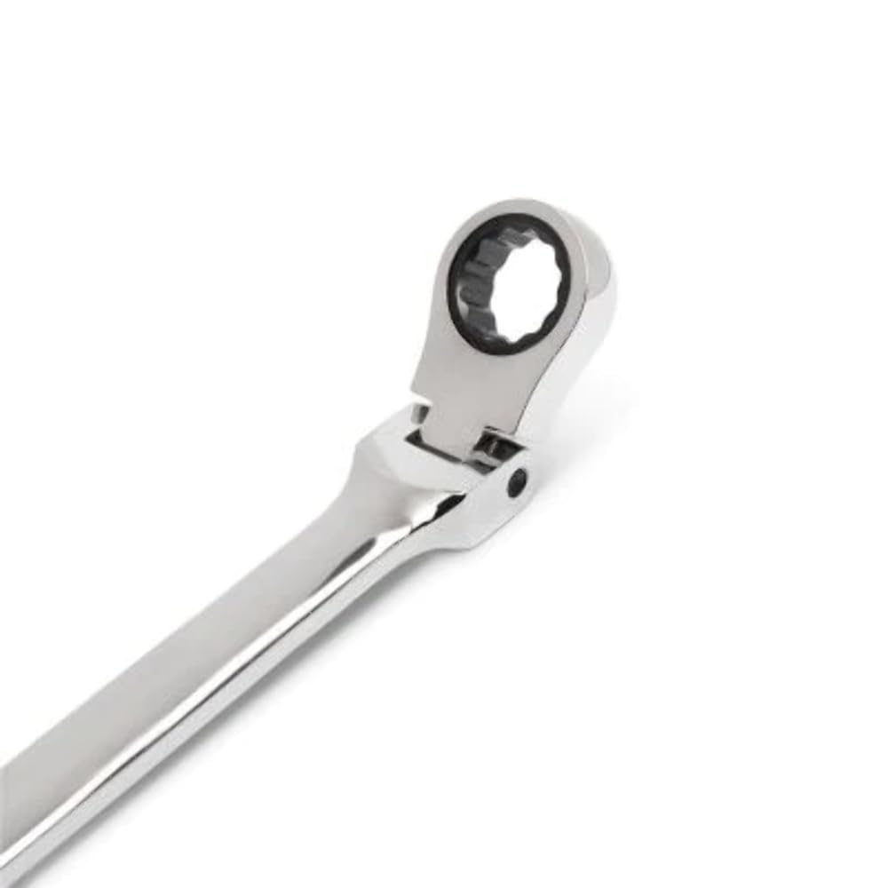 GearWrench 90-tooth wrench showing 4-degree swing for precise turns.