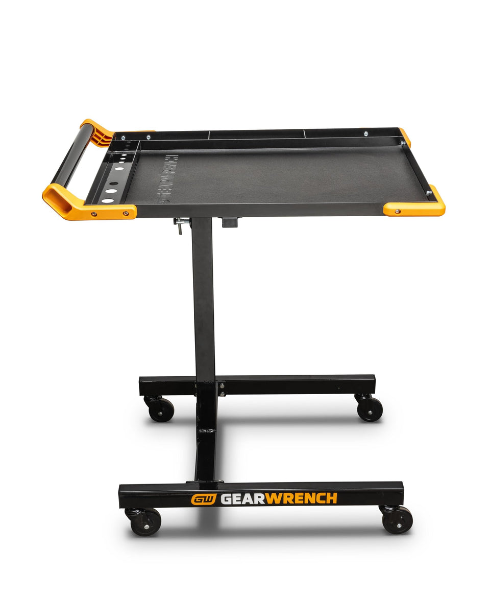 GEARWRENCH adjustable height work table top shown as a wide, sturdy workspace for varied tasks