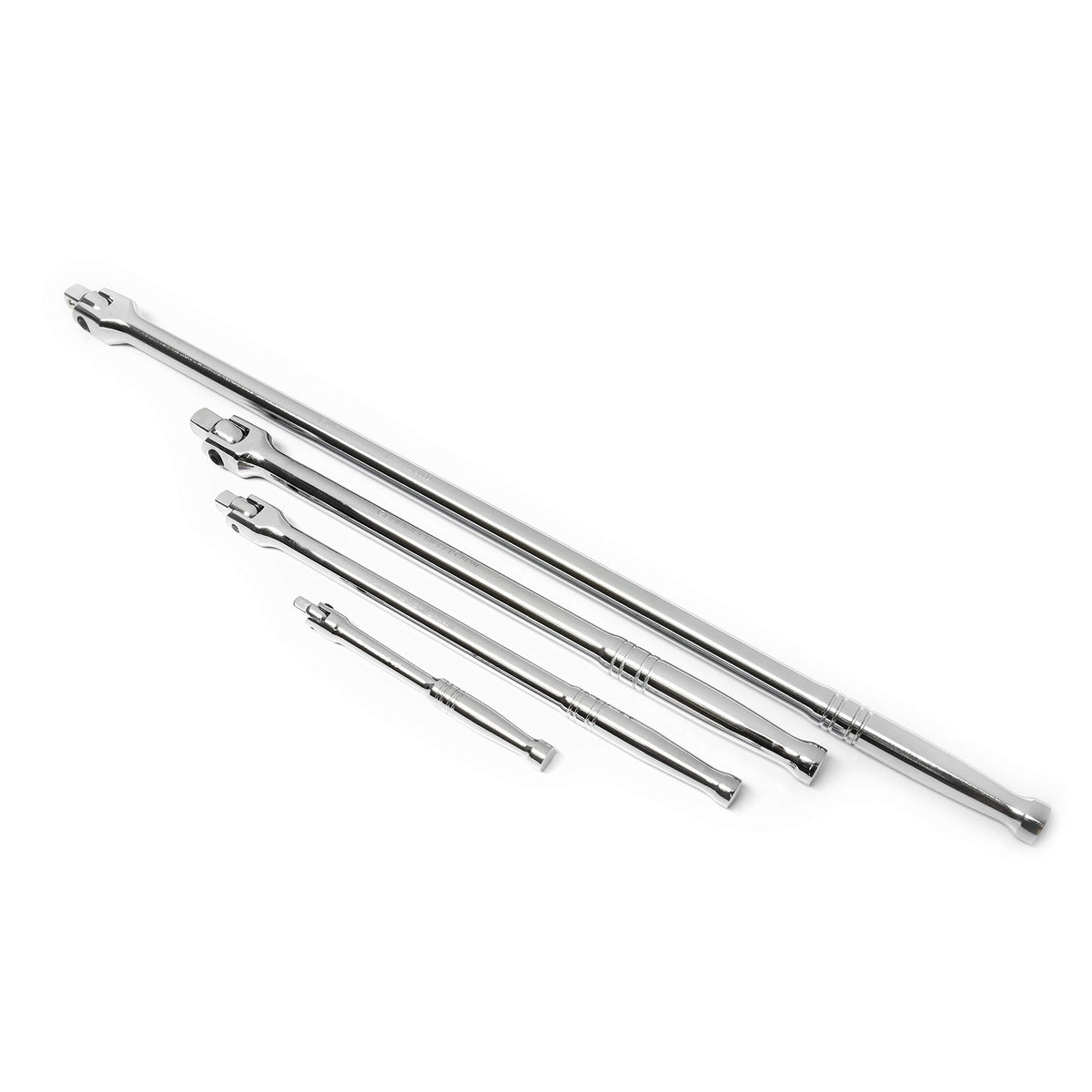 GEARWRENCH 89081 four-piece breaker bar set shown assembled for quick socket access