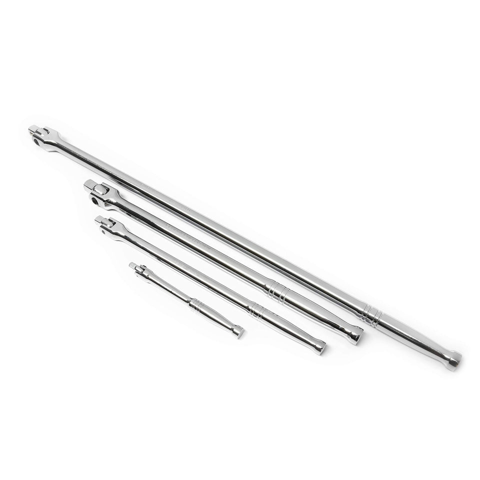 GEARWRENCH 89081 four-piece breaker bar set shown assembled for quick socket access