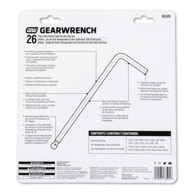GEARWRENCH chamfered edges guide hex keys smoothly into fasteners.