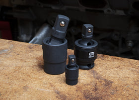 GEARWRENCH universal-joint in use with impact tool demonstrates robust performance