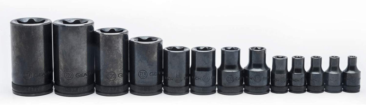 Black oxide GearWrench E-Torx sockets resist corrosion during use