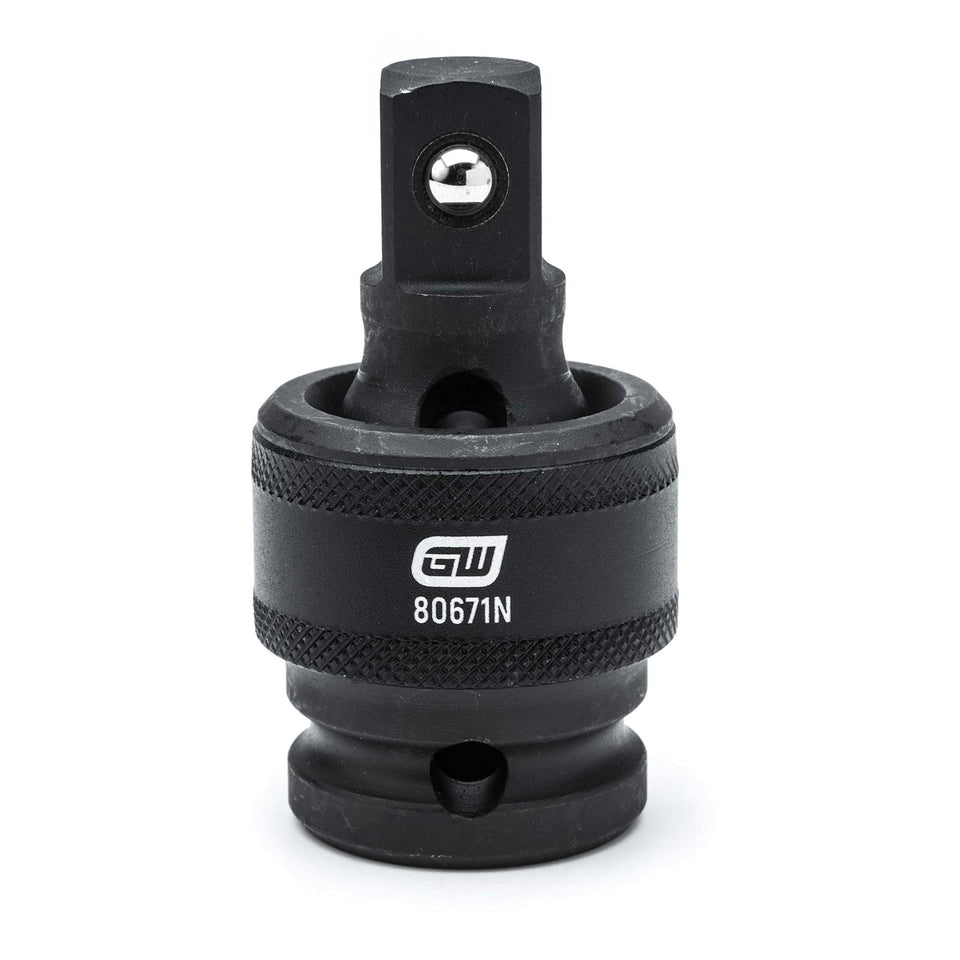 GEARWRENCH 80671N half-inch drive universal joint close-up shows rugged chrome molybdenum steel.