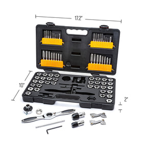 GearWrench hex dies and tap adapters displayed for versatile threading tasks.