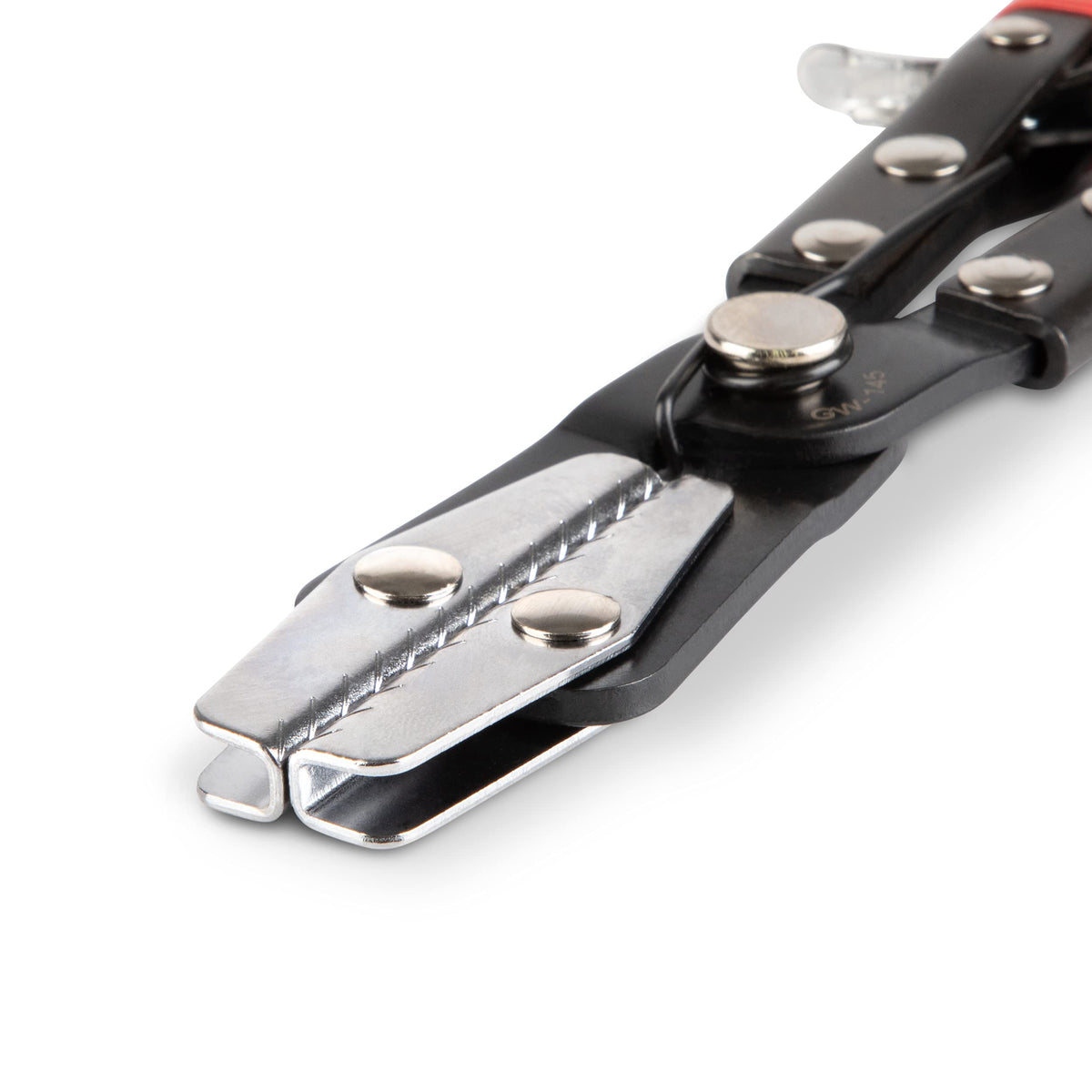 GearWrench tool in-use image showcasing clamped hose on a vehicle hose assembly