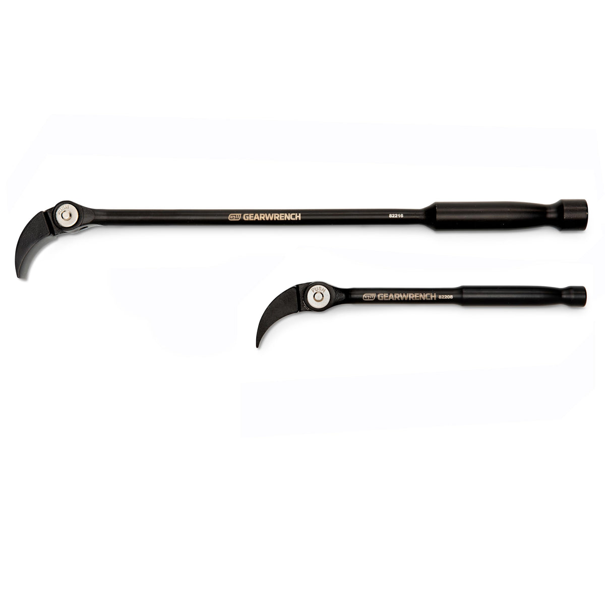 GEARWRENCH 8in indexing pry bar with angled head enables tight-space leverage.