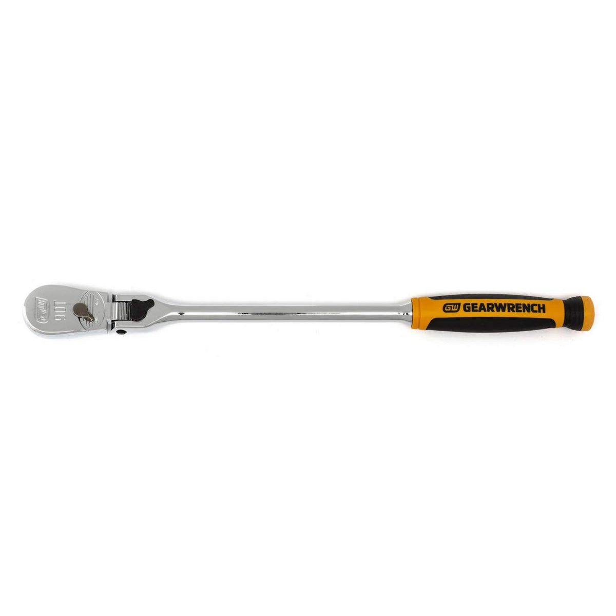 GEARWRENCH locking flex-head ratchet with 4deg swing for confined spaces