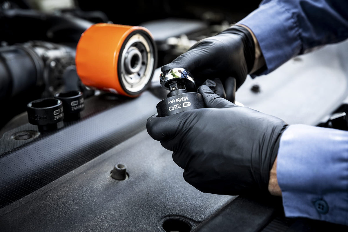 GearWrench oil canister socket set organization case simplifies transport