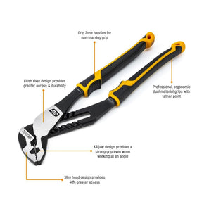 GEARWRENCH Pitbull k9 jaws closeup demonstrates secure grip on angled work