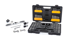GearWrench reversing lever in action to reduce hand-over-hand threading motion.