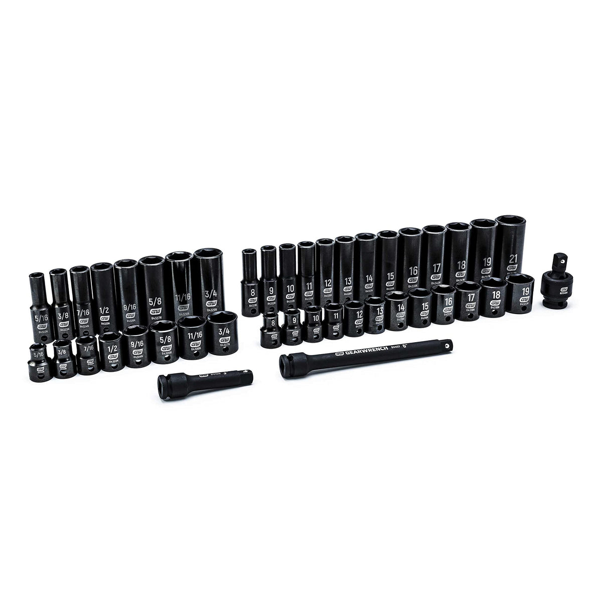 GearWrench 6-point SAE and metric sockets for common automotive jobs.