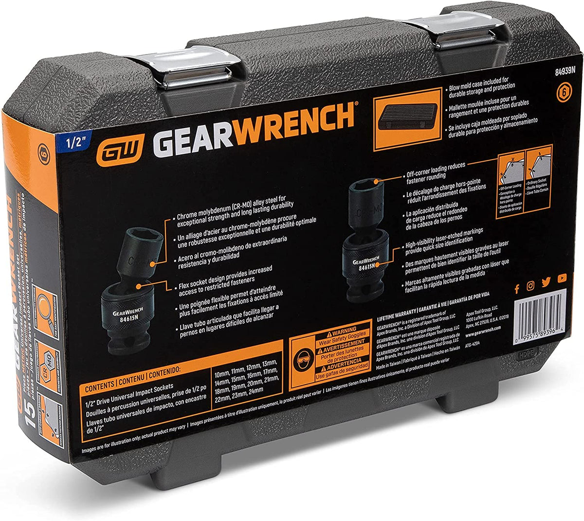 GearWrench secondary size stamping aids fast size verification.