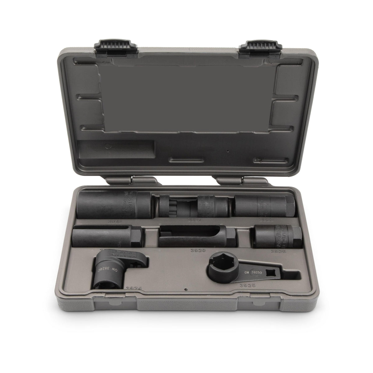 GearWrench low-profile offset socket aids O2 work in tight spaces.