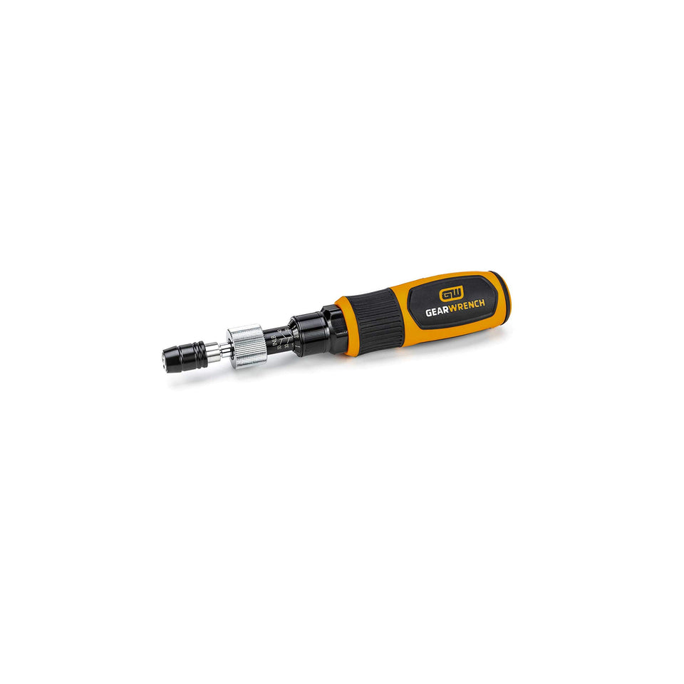GEARWRENCH torque screwdriver one-quarter drive image shows precise control for small fasteners.