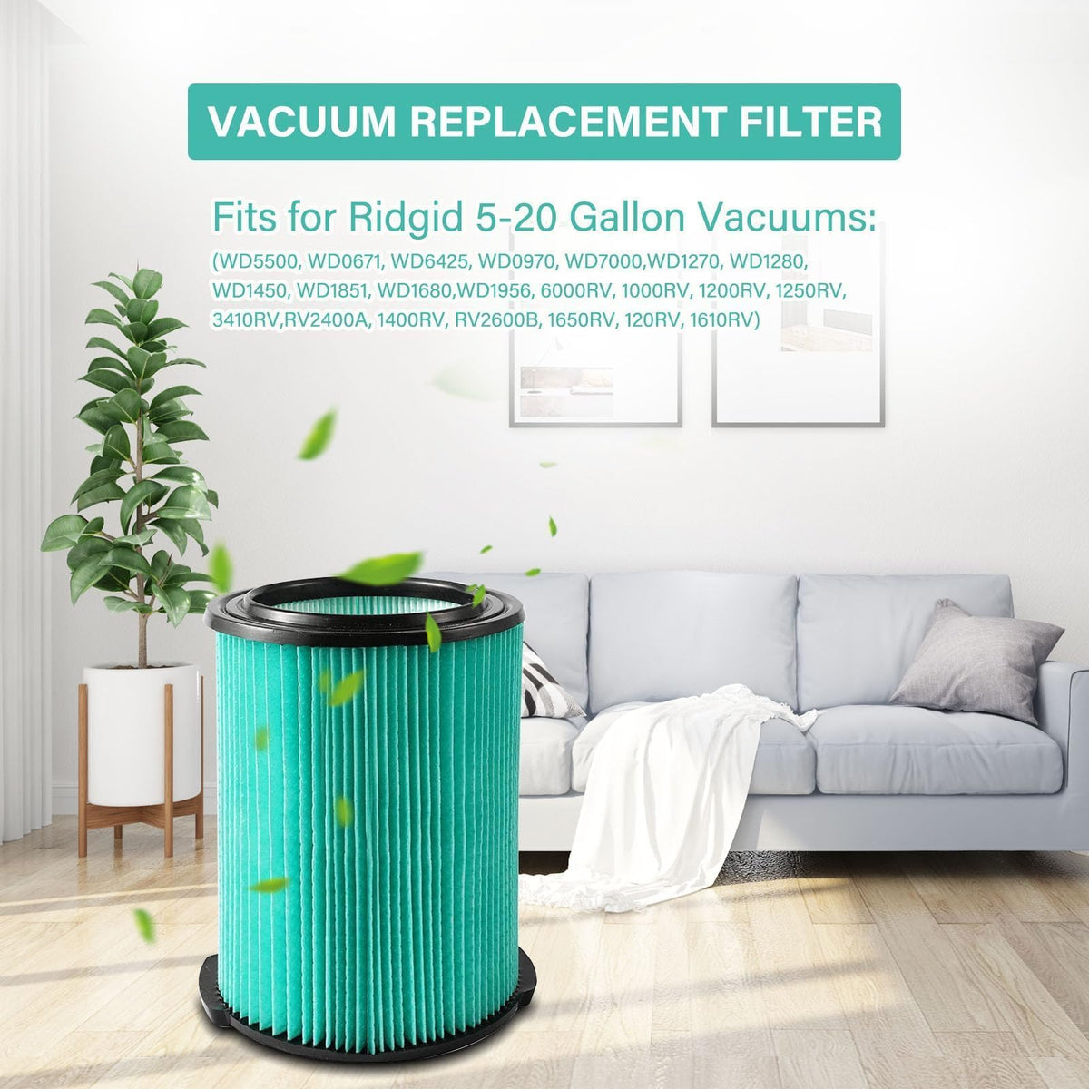 GEBDSM washable VF6000 filter for easy maintenance.