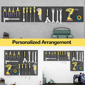 GEDELITE pegboard in use with 64x12 setup for broad tool access.