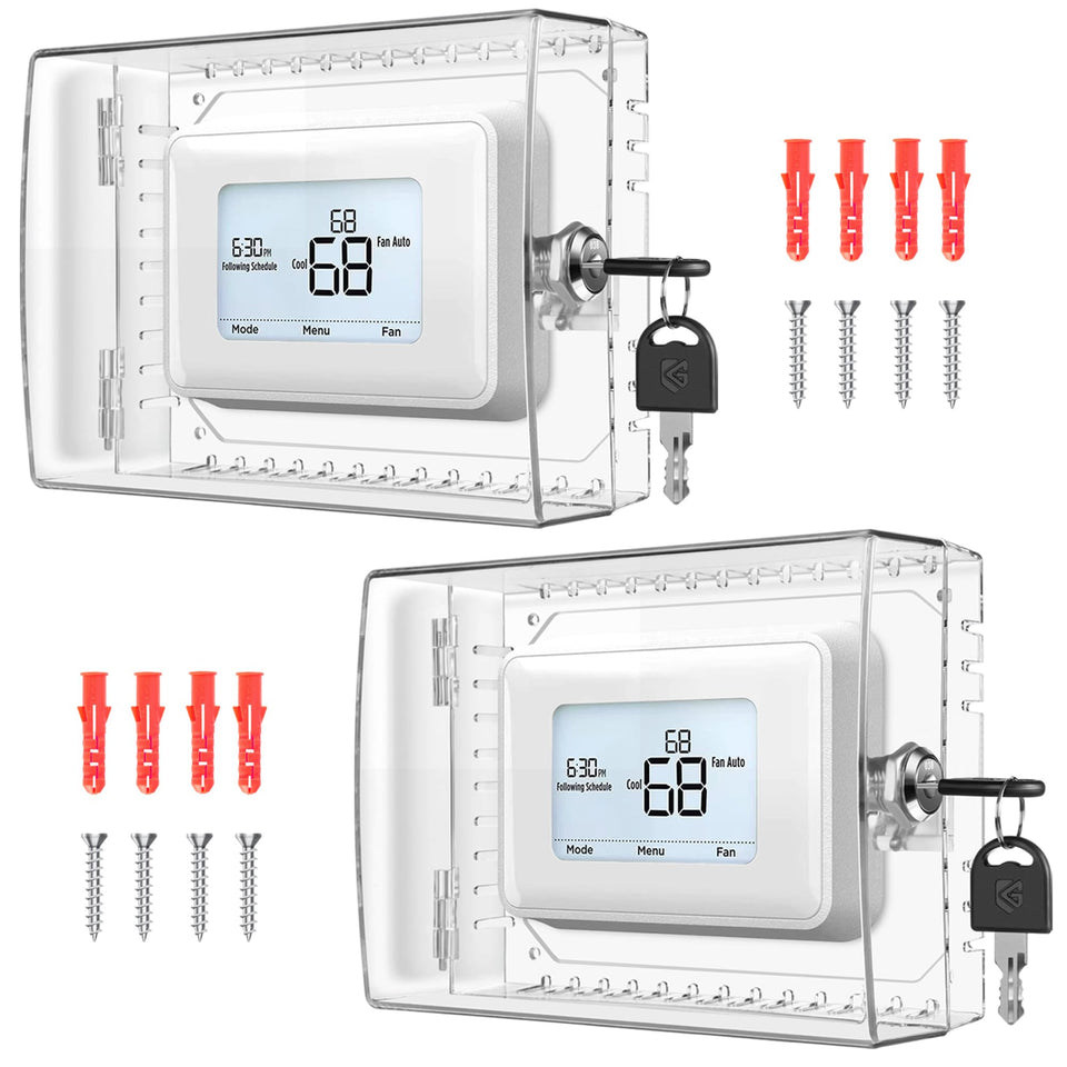 Gedreew 2-pack lock box with key secures your thermostat from unauthorized adjustments.