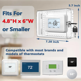Gedreew clear thermostat cover mounted on wall provides visibility and protection.