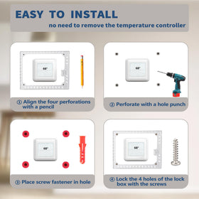 Gedreew fits thermostats up to 7.28W x 5.75H x 2.75D for versatile placement.