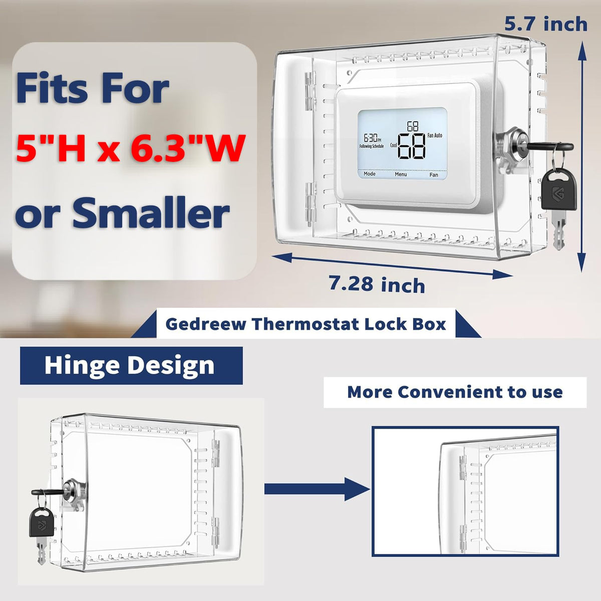 Gedreew lock box key in hand highlights easy access for authorized users.