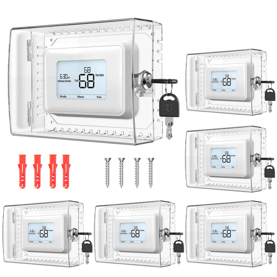 Gedreew thermostat lock box cover with key keeps settings secure while remaining visible.
