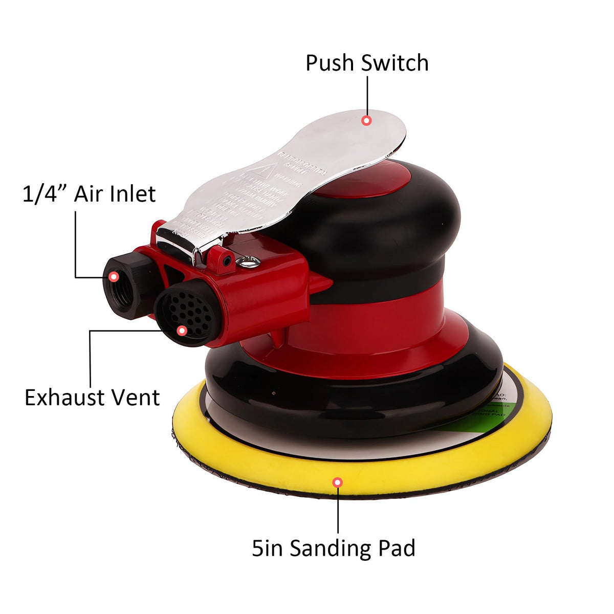 Gedu sander rear exhaust keeps workspace cleaner during use