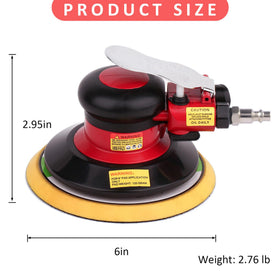 Gedu 6in sander side view, low vibration for comfortable extended use.