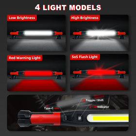 GEEBONFLUGENS work light with 180° rotating base for hands-free positioning
