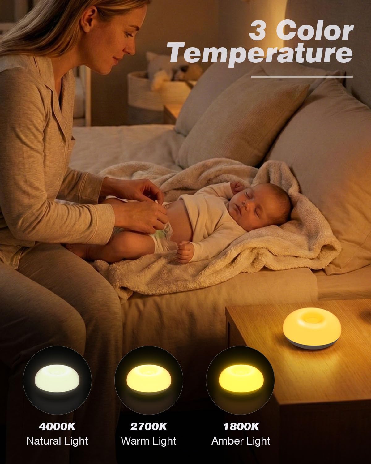 Geecent USB-C rechargeable night light ready for portable use
