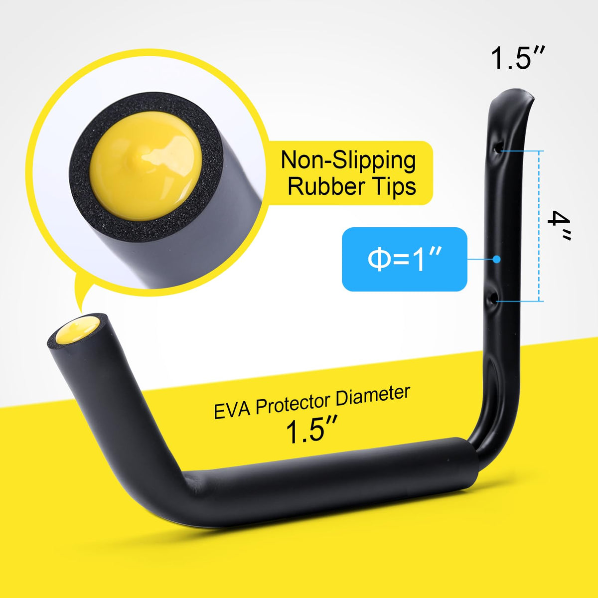GEEDAR versatile garage hook for tools and sporting gear.
